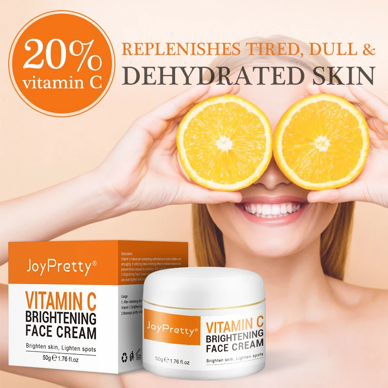 

Vitamin C Whitening Cream Moisturizing Cream Brighten Lightening Facial Cream Anti Aging Repair Fade Freckles Facial Care, Milk white