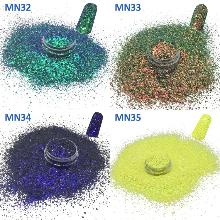 New Bulk Wholesale Eco-friendly Resistant Solvent Holographic Mixed Chunky Glitter