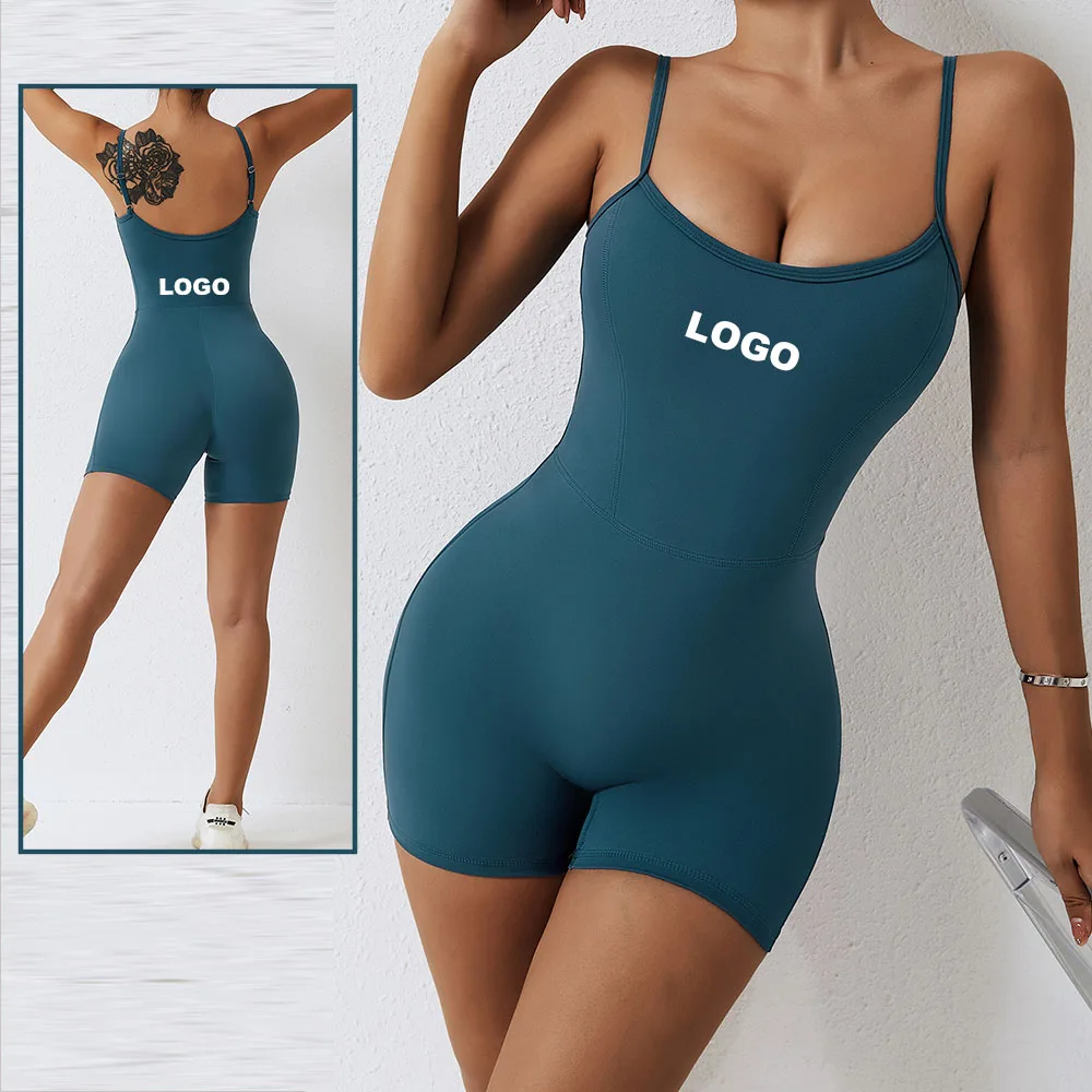 

Quick Try Fitness Yoga Athletic Bodysuit Set Sleeveless Custom Activewear One Piece Workout Jumpsuit