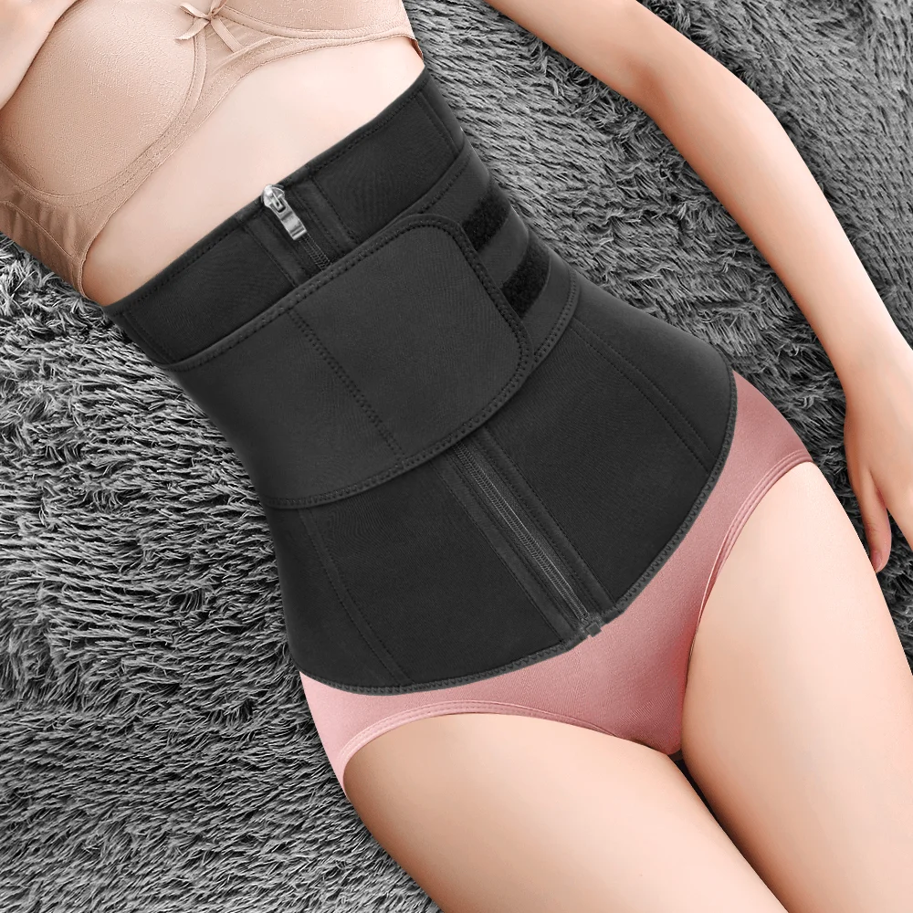 

7 Steel Spring Bars Slimming Body Shaper Neoprene Waist Trainer, Black