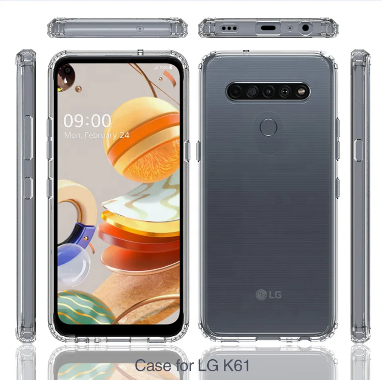 

Transparent Clear Case for lg harmony 4, clear shockproof tpu acrylic mobile phone case for lg k61, Blue/green/balck/red