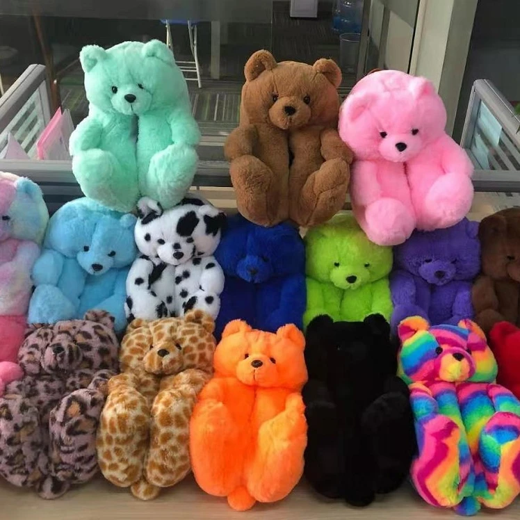 

2021 In stocks high quality bear slippers indoor outdoor bear house shoes girls bear cartoon slippers drop shipping