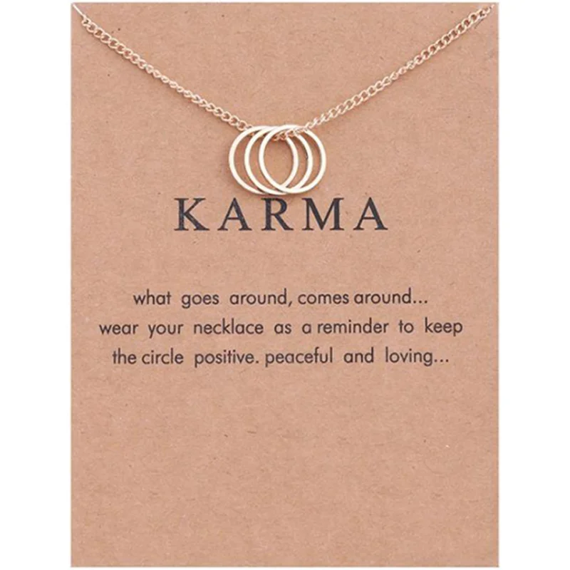 

Factory Wholesale Delicate Interlocking Minimal Layered gold three circle Mother Daughter karma Necklace