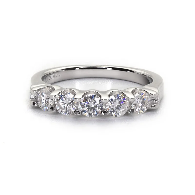 

925 Silver 3.5mm Moissanite Diamond Jewelry Rings
