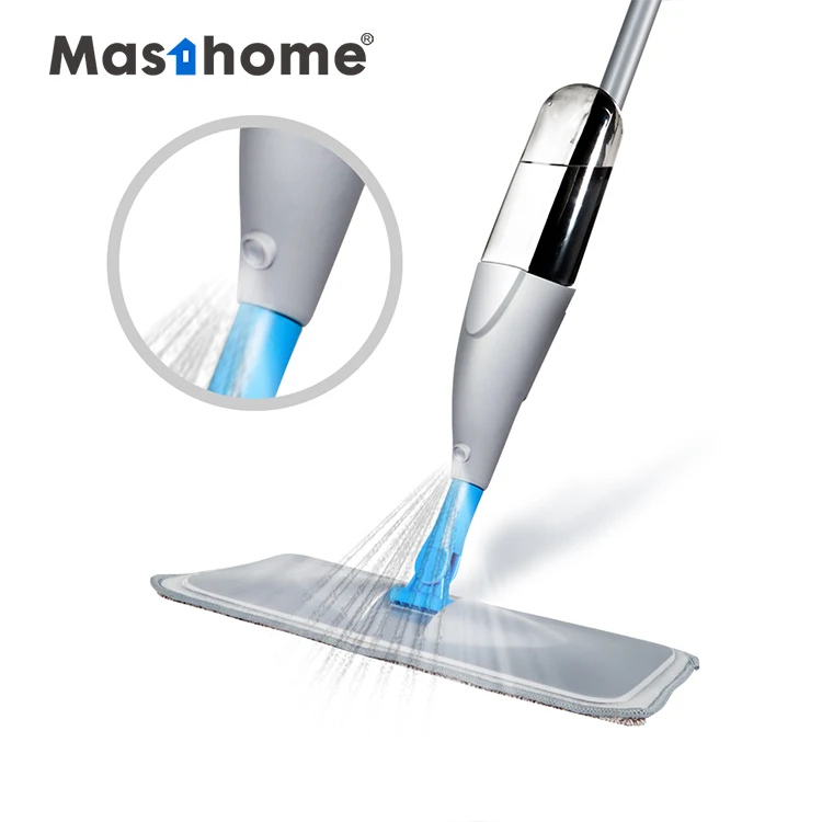 

Masthome Amazon Top Selling Stainless Steel Long Handle Microfiber Magic Cleaning Water Spray Flat Mop, White