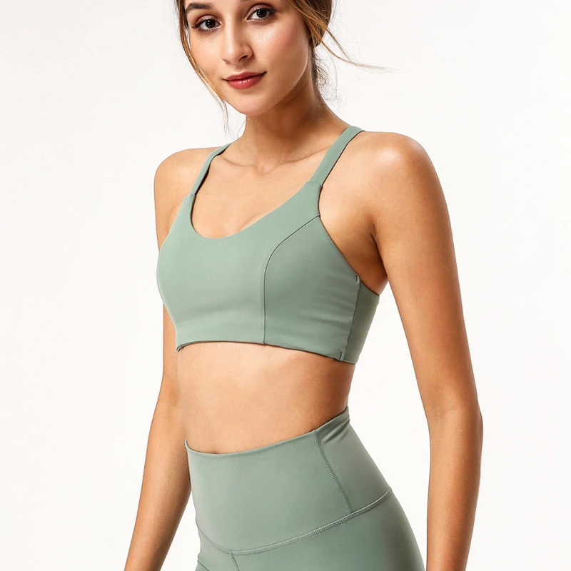 

Custom women workout spandex sexy high impact plus size padded gym fitness sports bra yoga