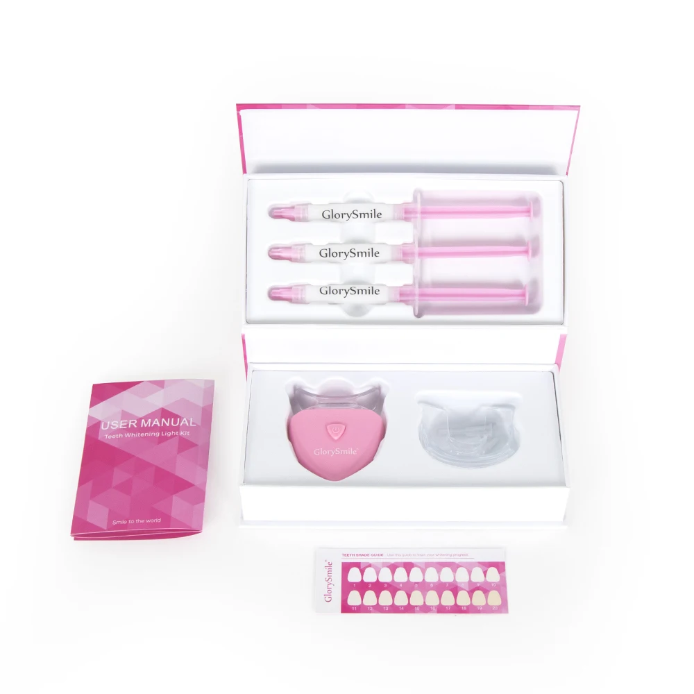 

2021 New PAP Whitening Gel 6 Bulbs LED Light Pink Professional Teeth Whitening Kit Private Label