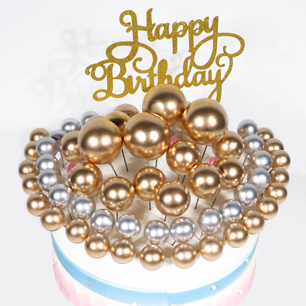 

wholesale baking supplies cake decoration ornaments Artificial balls party supplies cake accessories balls cake topper