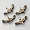 CZ Micro Pave Antique Style Vintage Eagle Charm Pendant Metal Charms For Necklace Jewelry Making