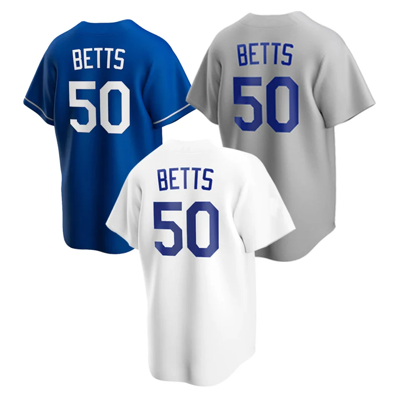

Free Shipping Los Angeles Dodgers Mookie Betts 2020 World Series Champions Home Replica Player White Royal Gray Baseball Jersey