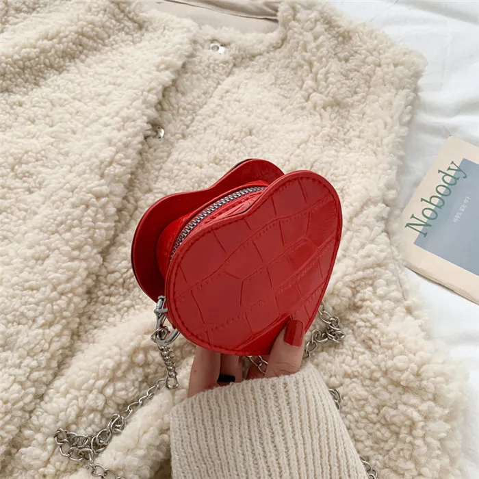 

Designer Heart Shaped Cute Girl Small Chain Shoulder Bags Handbags Kids Crossbody Bags mini bags for ladies, White,yellow,red,green,black