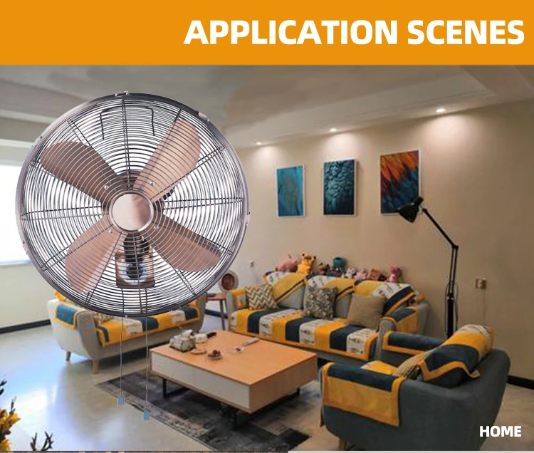 Retro Stype 16inch Copper Chrome Color Ancient Wall Mounted Fan