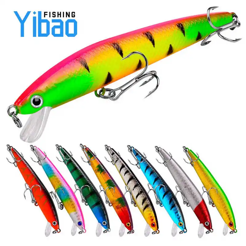 

YIBAO 95mm 8.5g floating minnow fishing lures hard plastic lures fishing baits saltwater for bass trout fishing swimbait, 10 colors