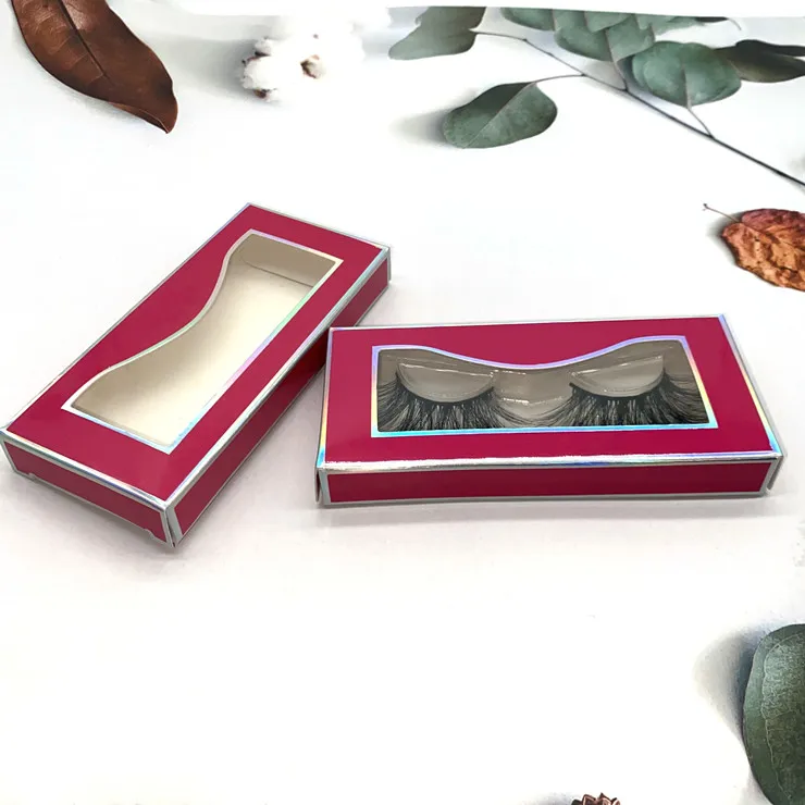 

red lash packaging rectangle customised private label paper eyelash boxes