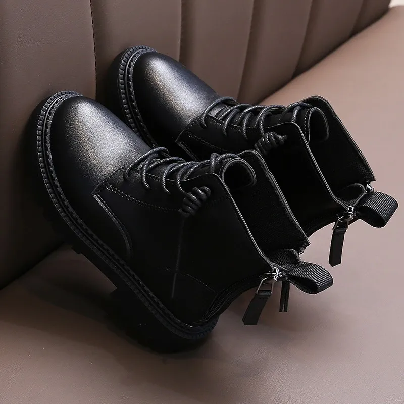 

New black army training anti slip dance trainers kids children girls winter boots shoes