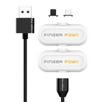 

Original 2.0 Finger Pow 1100 mAh Mini PowerBank 2pcs Power Bank With One Magnetic Charging Cable and 2 Magnetic USB Plug