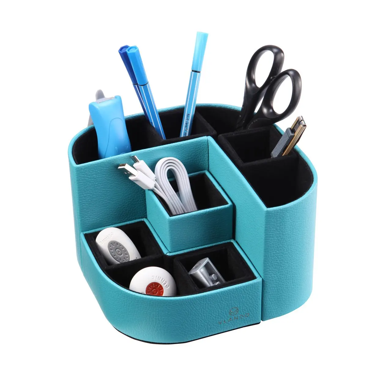 
Desk organizer luxury color business table organizer PU leather desk set 