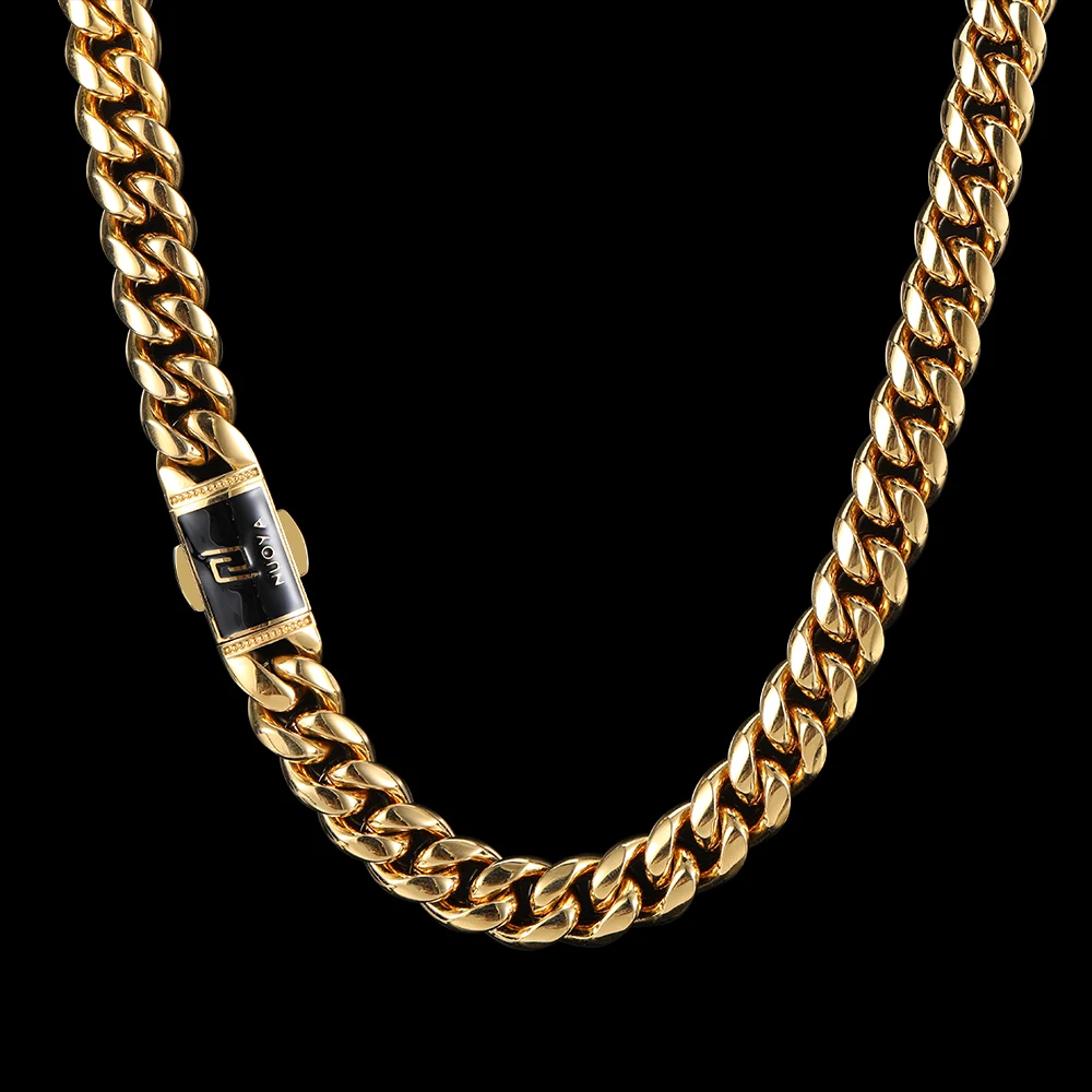 

Fashion 12mm Custom Personalized Gold Cuban Link Chain Jewelry Stainless Steel Chain Necklace for men, Silver,gold