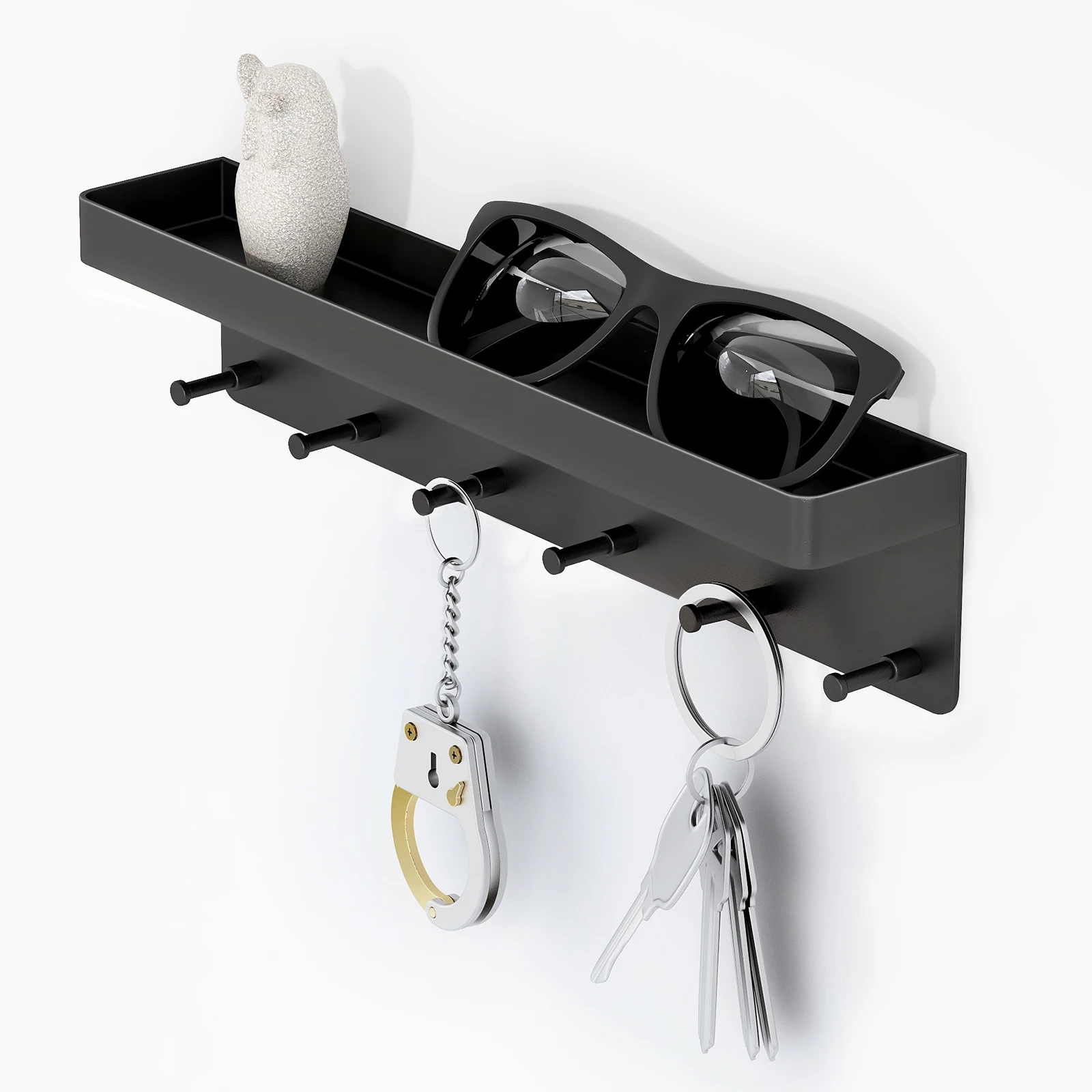 

Stainless steel magnetic leather wallet key holder for wall