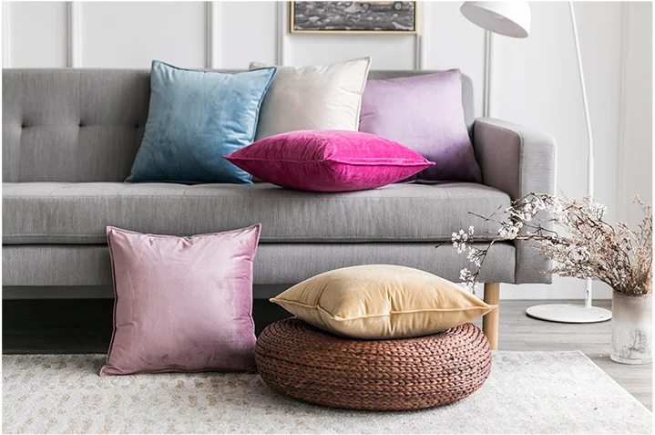 Wholesale Sofa Elegant Warm Velvet Edge Throw Pillow with Cushion Case manufacture