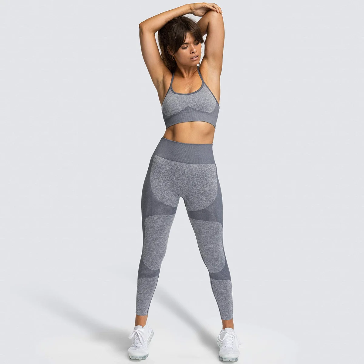 

In Stock wholesale Female Many colors are available Scrunch Butt series patch sports track suit gym for women, Multiple colour
