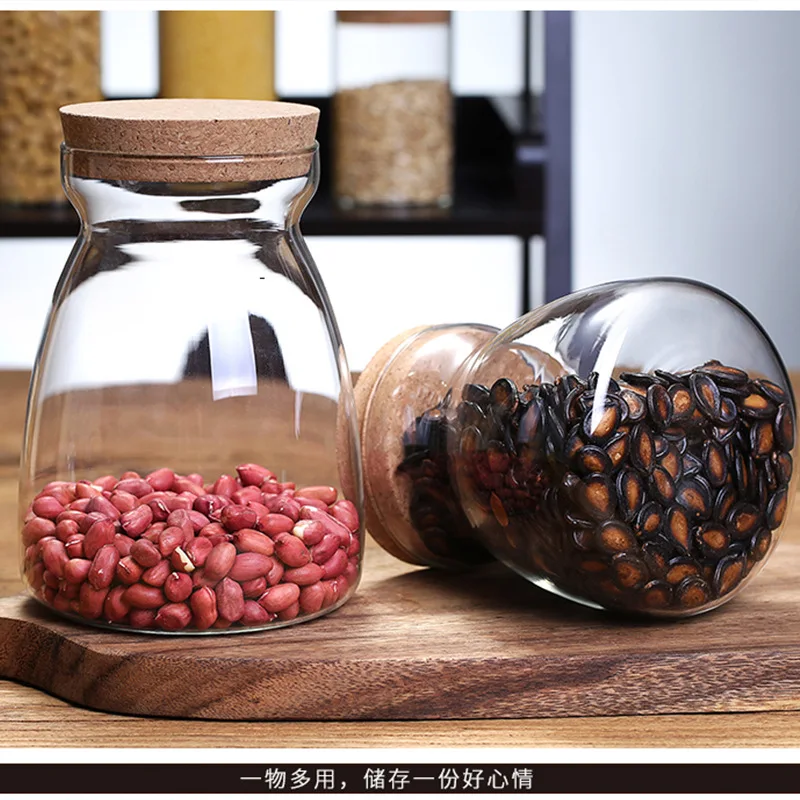 

Customized Storage Glass Jar With Bamboo Lid Round Glass Jar Honey Seal Container, Clear transparent