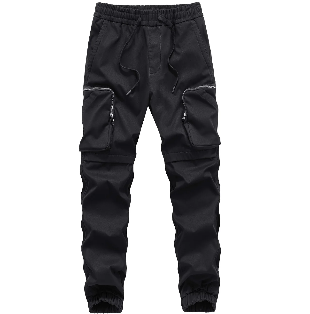 

Fashion New Arrivals Functional Pocket Men Cargo Pants Hip Hop Solid Men Casual Pants