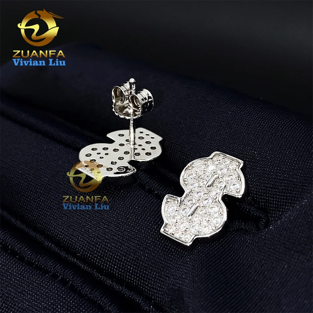 

Wholesale price fine jewelry women luxury diamond 925 sterling silver vvs moissanite earrings