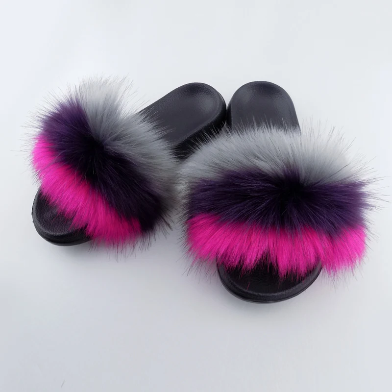 

Custom indoor eva sole slide sandal colorful fur slipper, Red ,black ,green ,orange ,brown and so on