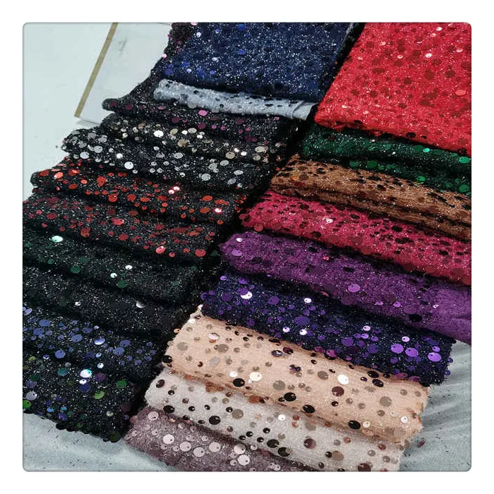 

african lace and fringe fabric Gold Sequin Wedding Lace Dress Fabric Glitter Sparkle Evening Garments Tulle Sugar Lace Mesh, Accept customized color