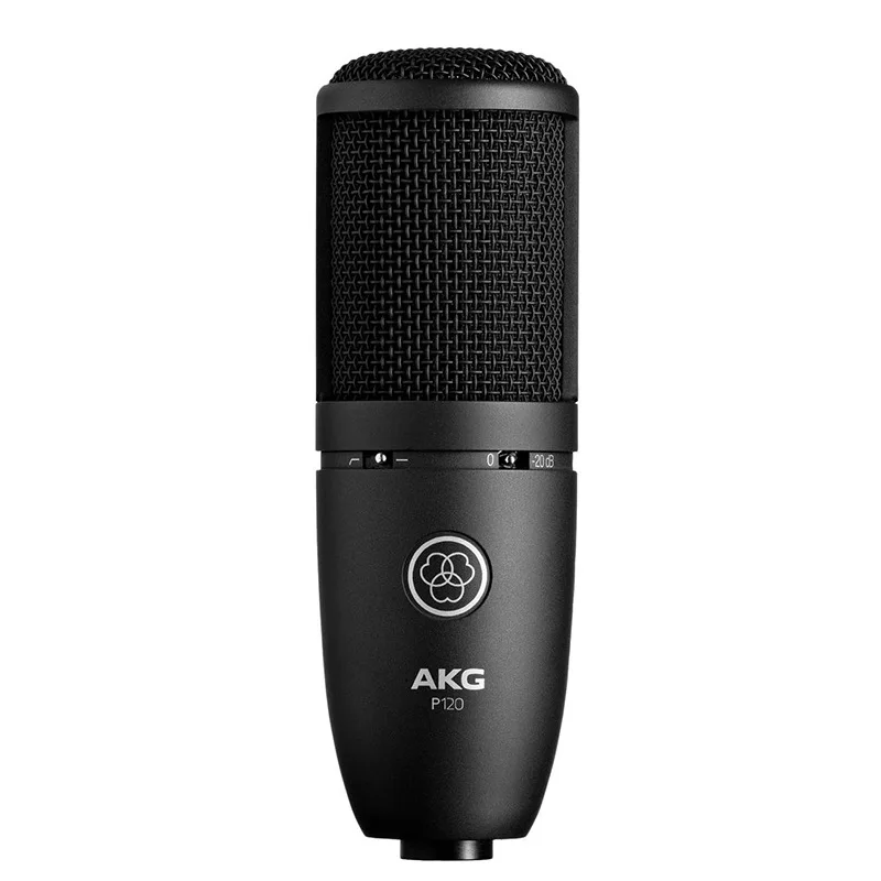 

P120 Professional recording studio podcast live condenser microphone, switchable low-cut filter and attenuation switch button, Black