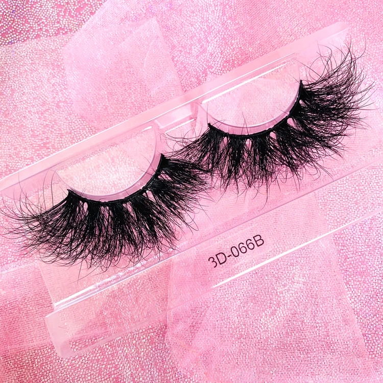 

wholesale vendor bulk 20mm 25mm 3d 5d 6d 8d custom logo box extra super fluffy messy lash 100% mink strip eyelashes, Natural black