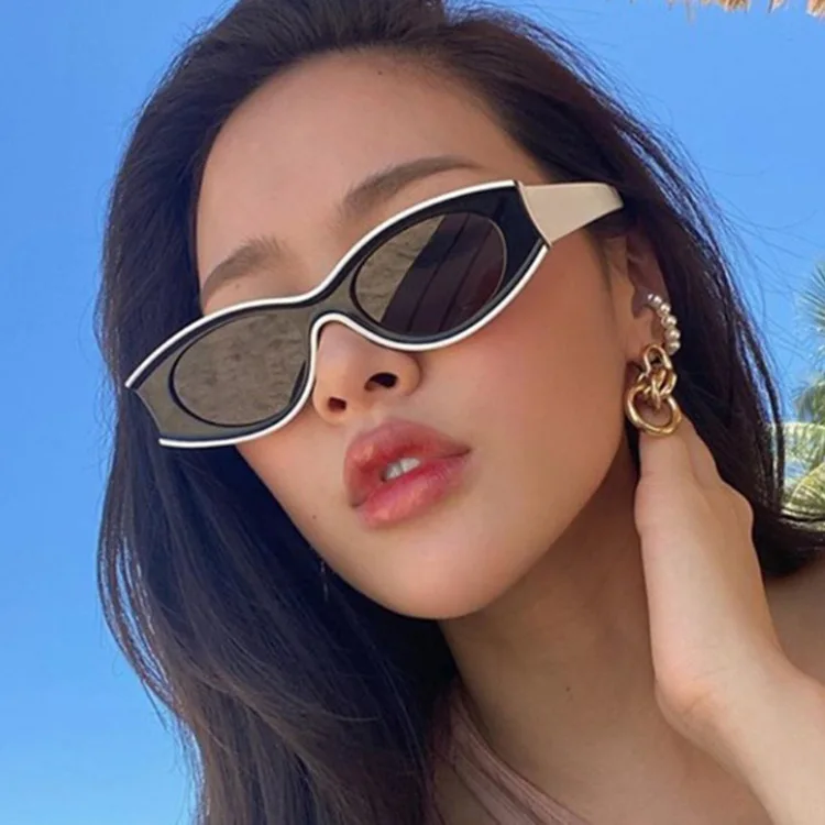 

Oval Bump Sunglasses 2021 New Fashion Sunglasses Trendy Cat Eye Sunglasses Catwalk Uv Protection