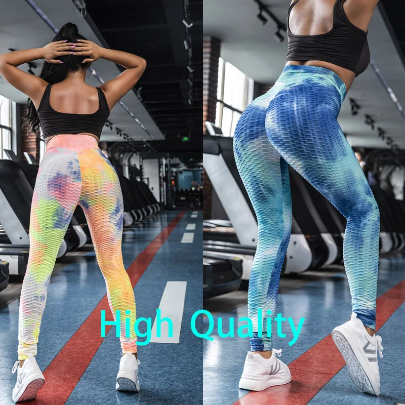 

Women Legging Tie Dye Yoga Pants Gym High Waist Fitness Legging Stretch Running Athletic Trousers Push Up Yoga Pants