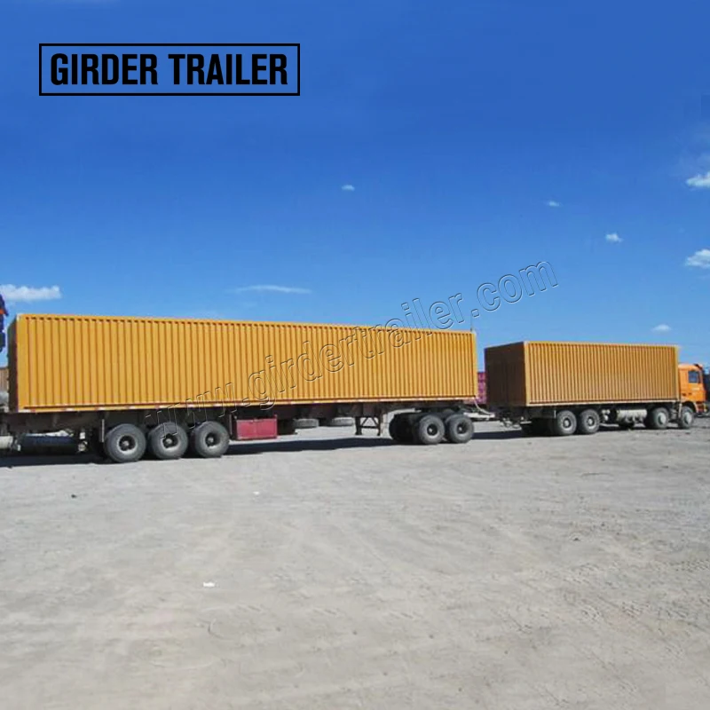 

Tri axles 40 foot tipper trailer tandem box cargo transport interlink long semi van truck trailer for sale in Madagascar, According to customer requirement