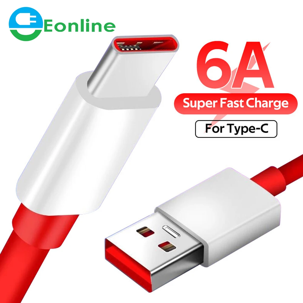 

6A Fast Charge Cable Warp Charge Type-C usb Dash for One Plus Nord 8 7 Pro 7t 7 T 6t Huawei xiaomi samsung Oppo Vivo phone date