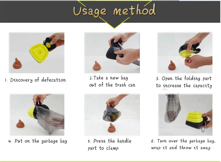 Mini Fecal Portable Poop Scoop Shovel Dogs Waste Picker Up Foldable Pvc