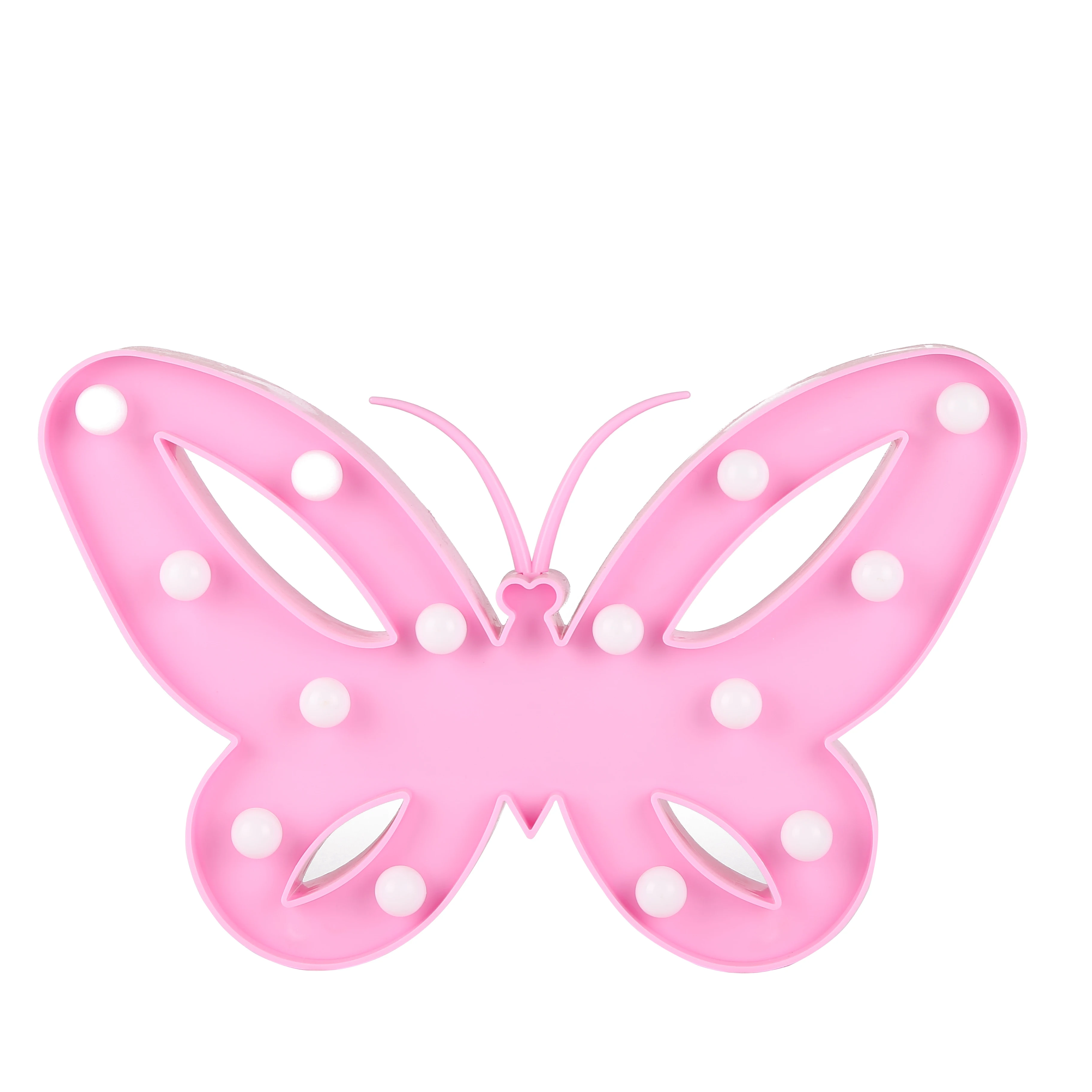 Plastic Butterfly Led Marquee Light Sign Wall Decor Home Lamp Baby Girls Children Bedroom Party Decorative Letters Night Light