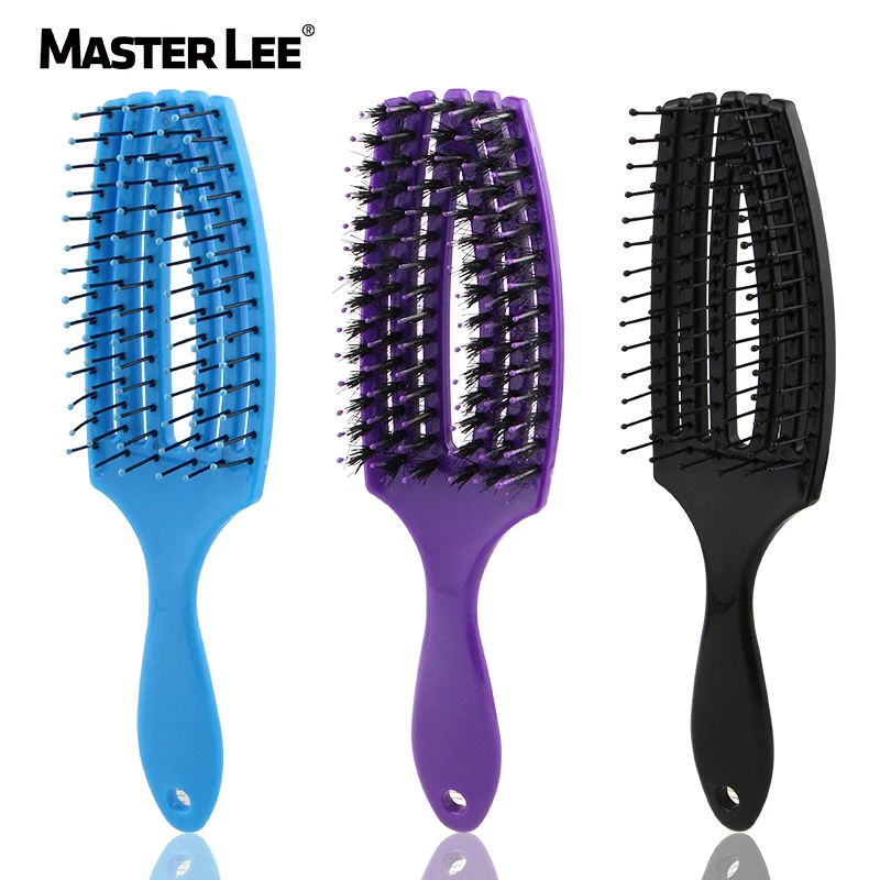 

Masterlee 2021 hot sell in Amazon plastic Korea vent TT with nylon bristle curved vent brush detangler hair brush