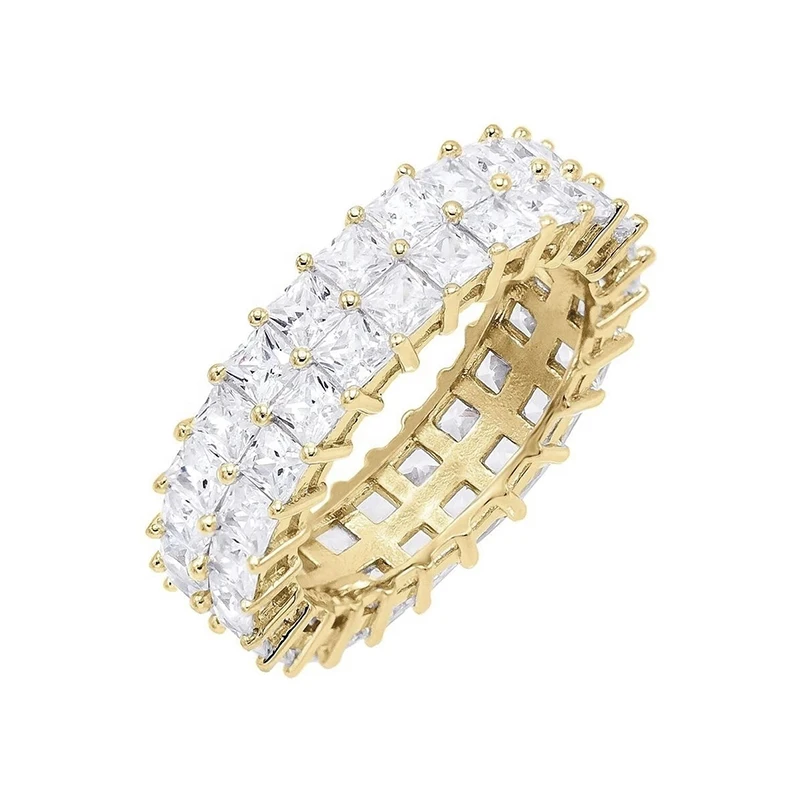 

Gemnel 925 silver fashion women wedding gold 18k diamonds designs tennis ring