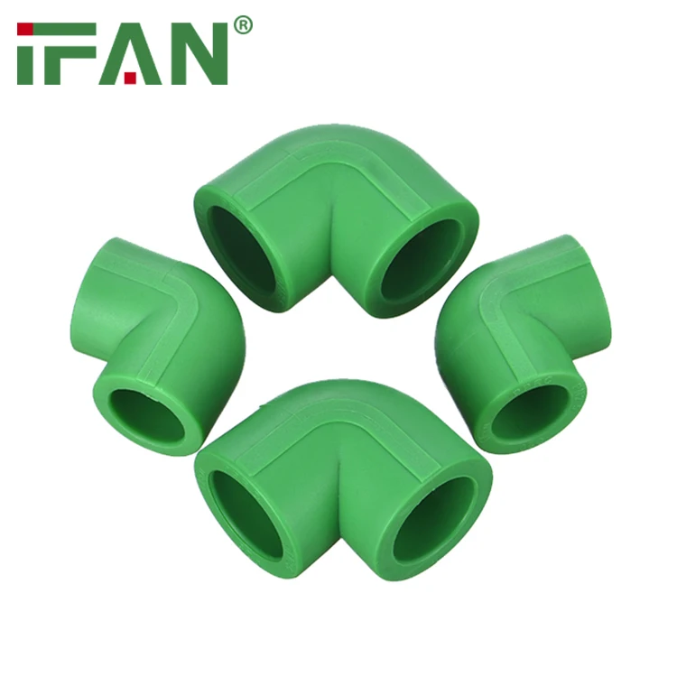 

IFAN Free Sample Green Color PPR Elbow Pure Plastic PPR Elbow Fitting For Customized Size