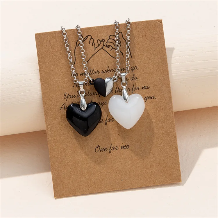 

Natural Stone couple Necklace Color Adjustable love Women Necklace Fashion Jewelry Accessories Gift