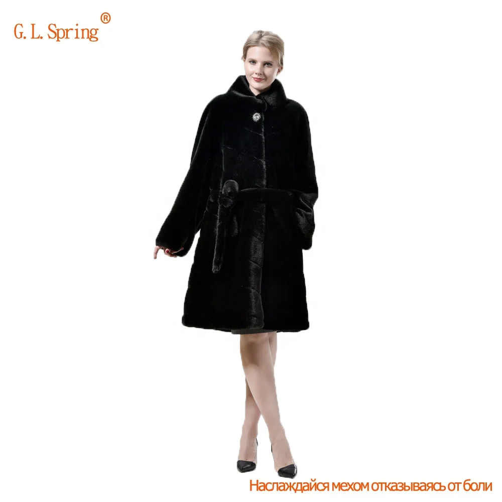 

Black faux bear fur coat Grass love Spring