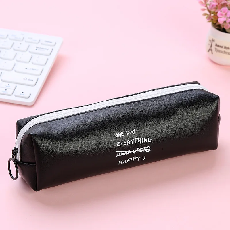 Pen Pencil Case Big Capacity Letters Design Stationery Zipper Box ...