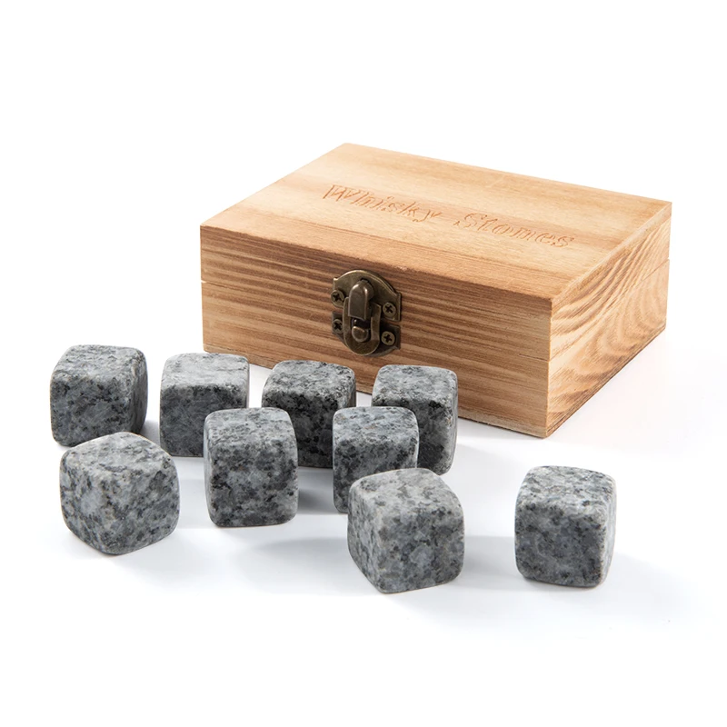 

OEM  Logo Whiskey Stone / Reusable Whisky Ice Stones with marble Ice cube for cool drink Bar Accessories, Silver/black/white /grey