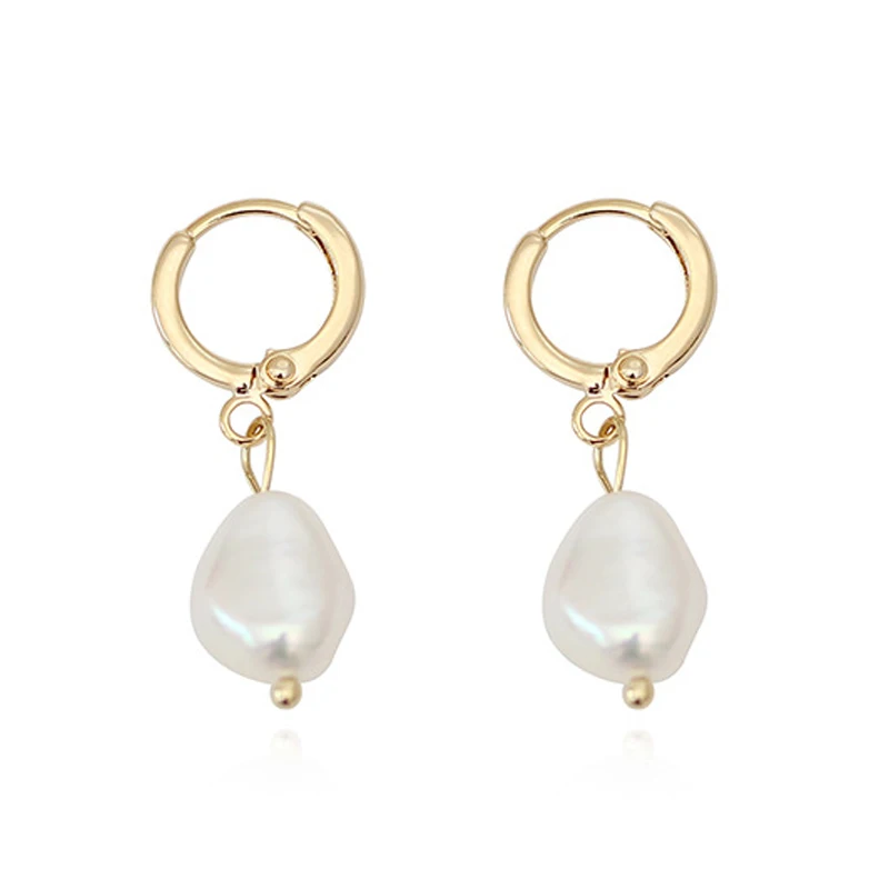 

European Beauty Creative Personality Niche Temperament Ins Jewelry Earrings Natural Baroque Shaped Pearl Earrings, Picture shows