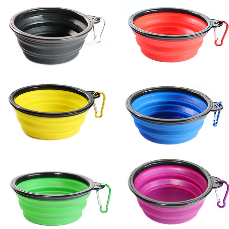 

Rounded Hot Selling Pet Supplies collapsible Plastic Silicone Travel Pet Bowl Pet Water Food Feeding Bowl, As shown