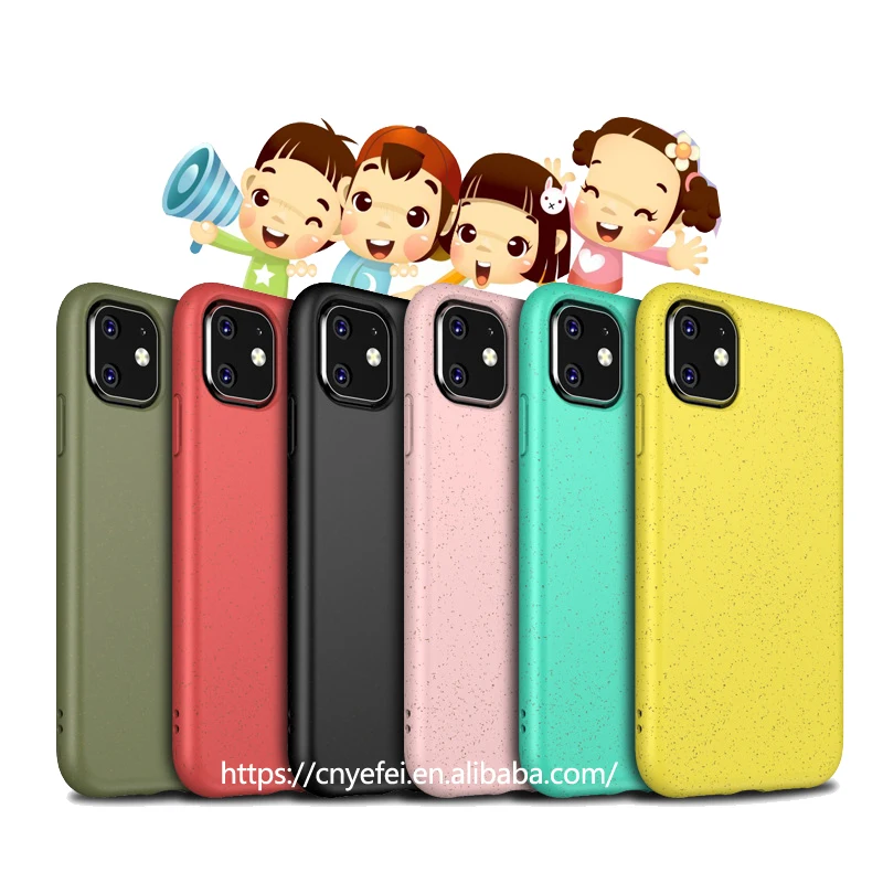 

Soft Tpu Wheat straw Recyclable biodegradable case For iphone 12 mini pro max biodegradable Phone case