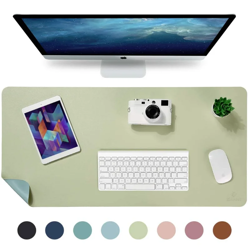 

YY 31.5x15.7'' Dual Sided Leather Desk Pad Big Writing Mat for Office/Home