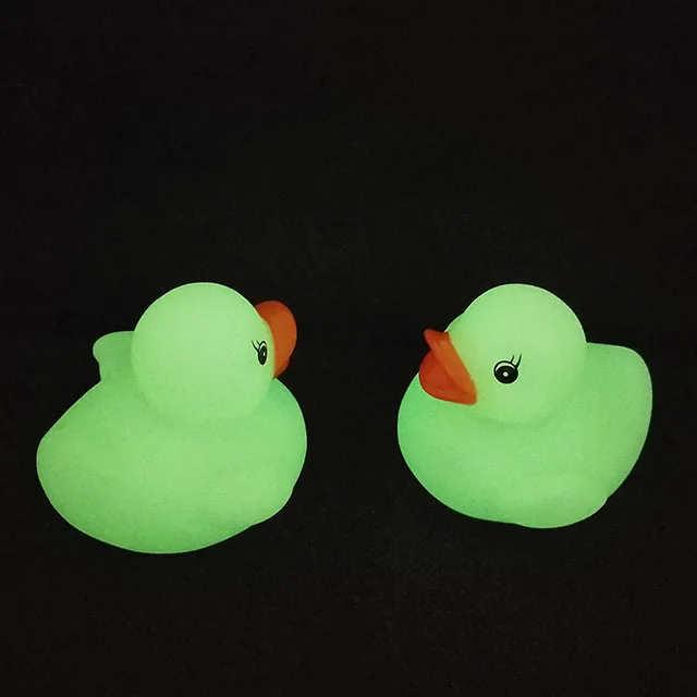 Best selling toys kids flashing duck  light rubber toys in the dark Shape Night Light Cute Rubber bath duck